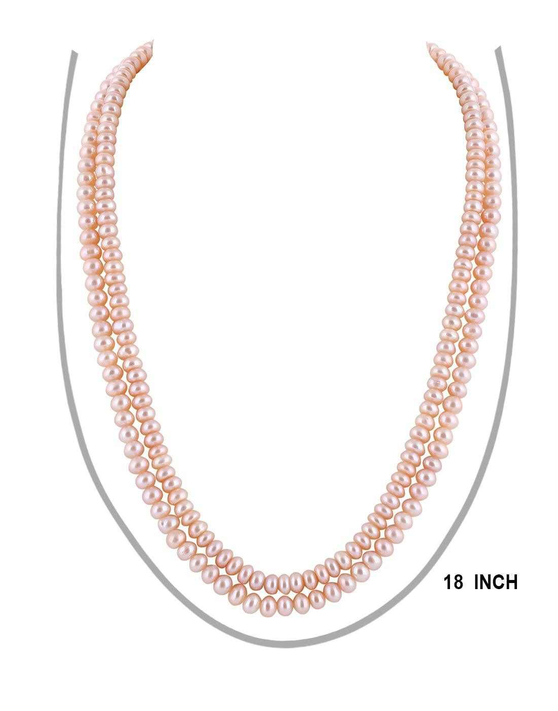 Double Line Natural Fresh Water Pearls Set Set For Women n Girls