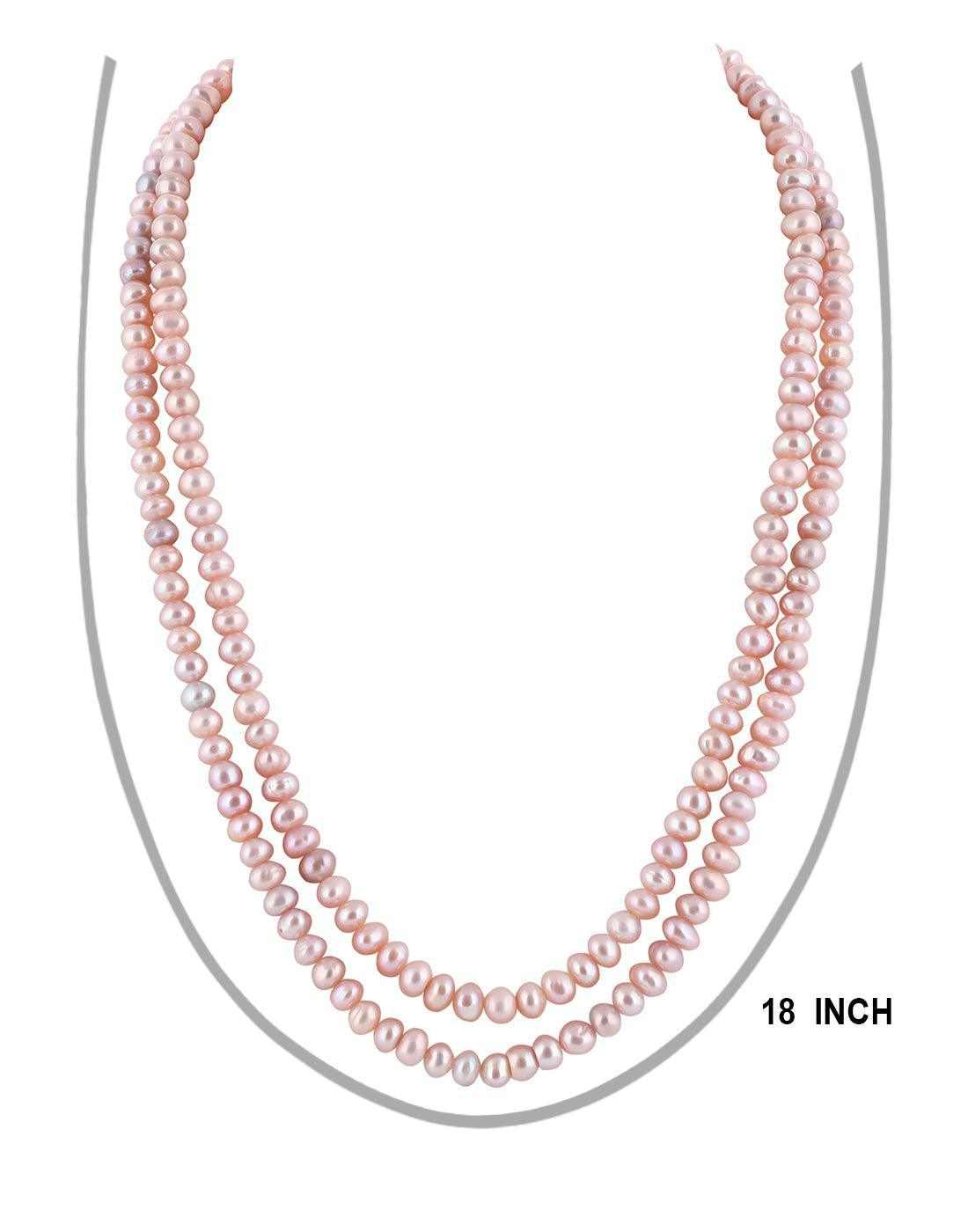 Double Line Natural Fresh Water Pearls  Set For Women n Girls