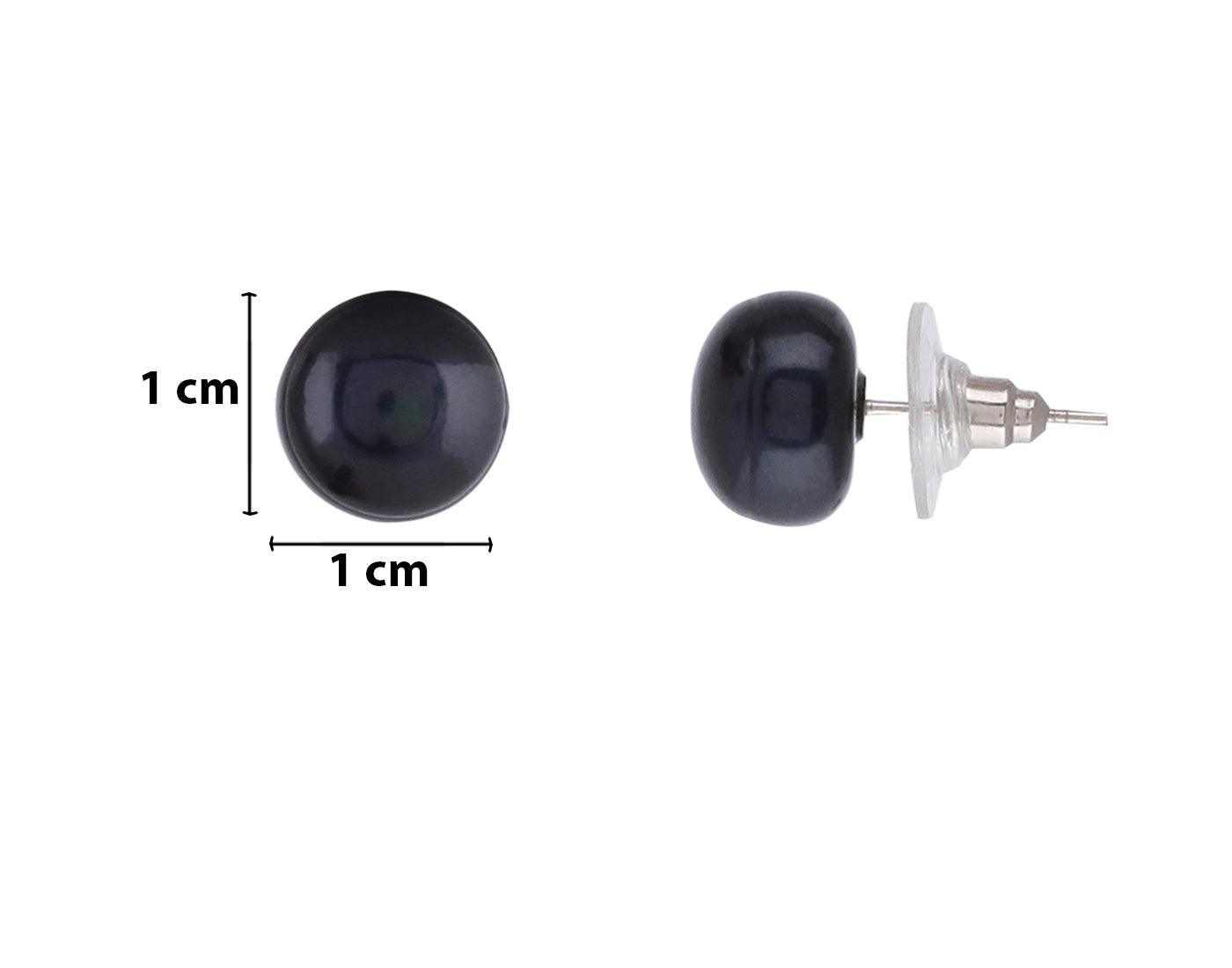 Black and White Semi Round Double Layer Natural Fresh Water Pearls Set