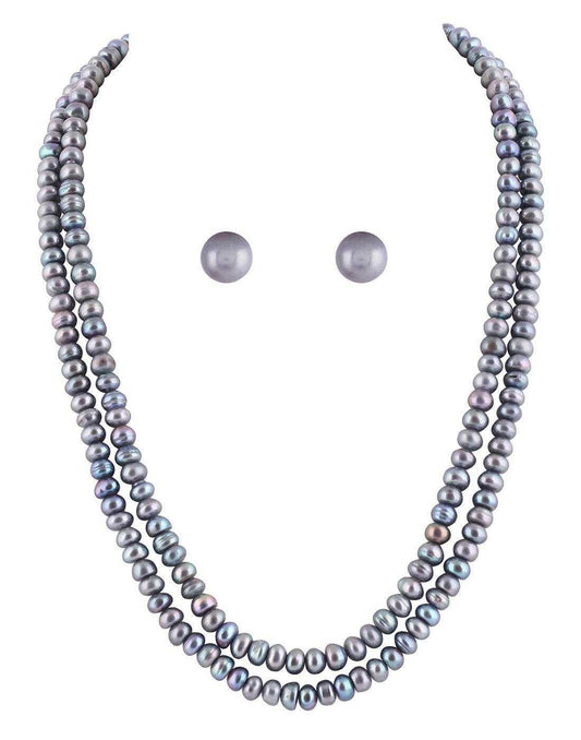 Double Line Natural Fresh Water Pearls  Set