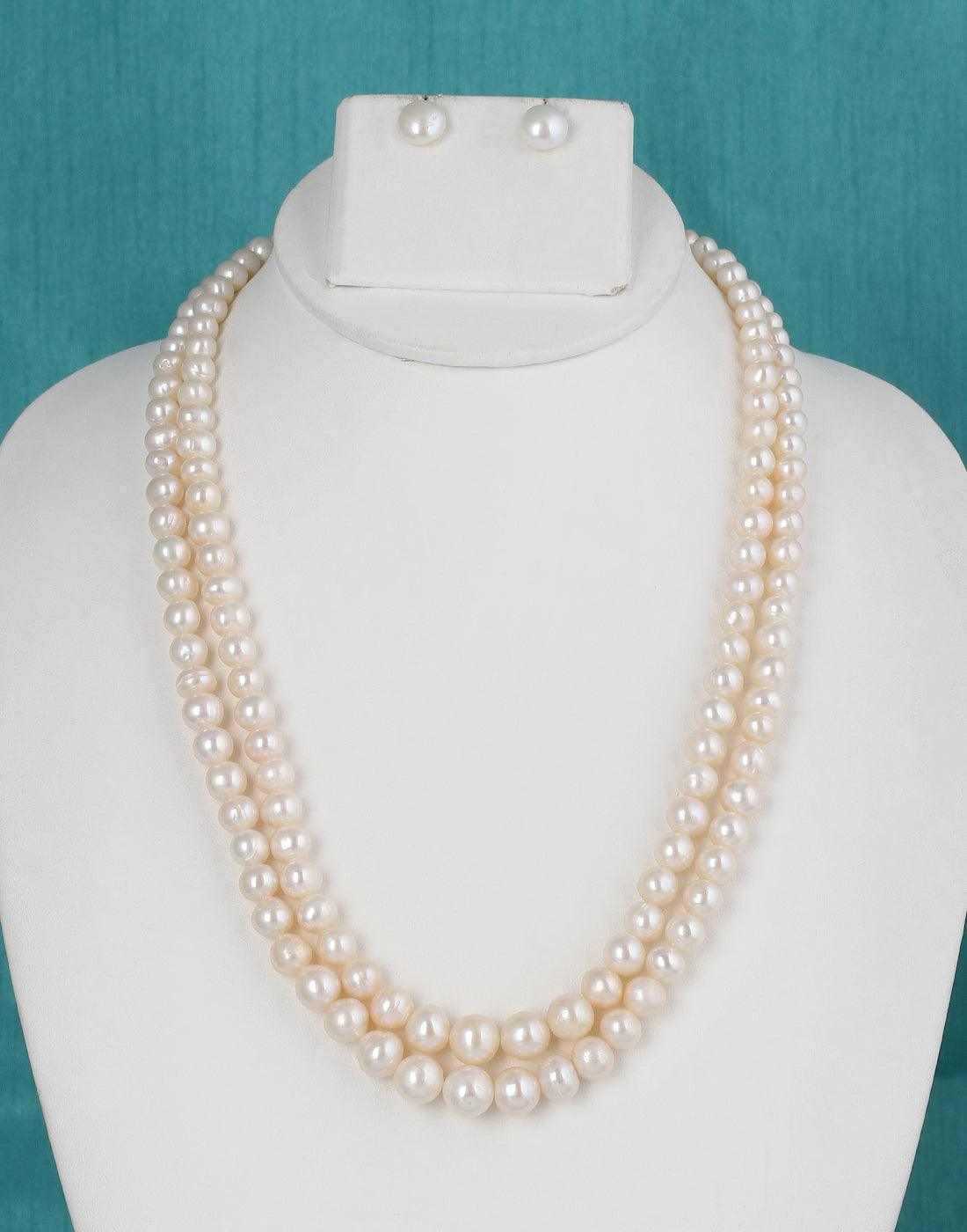 Pearl Double Line Set | Set to Gift Women & Girls| With Certificate of