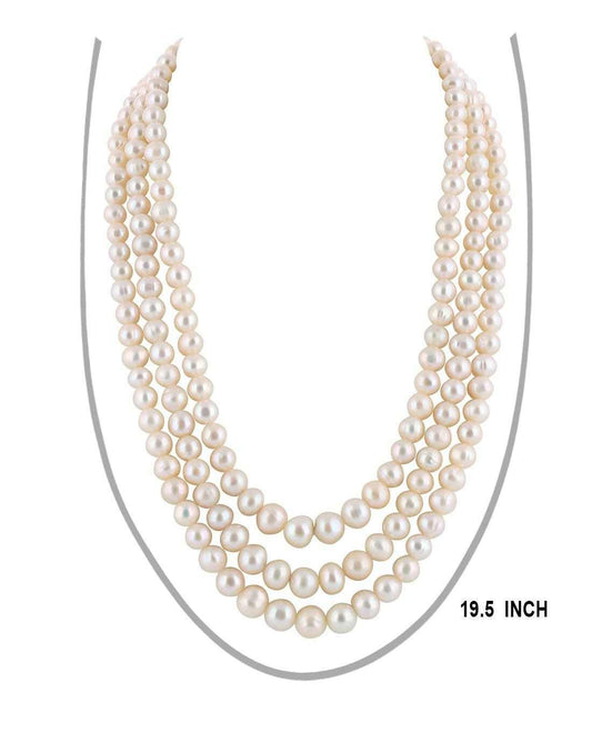 Three layer Pearl Set with earrings