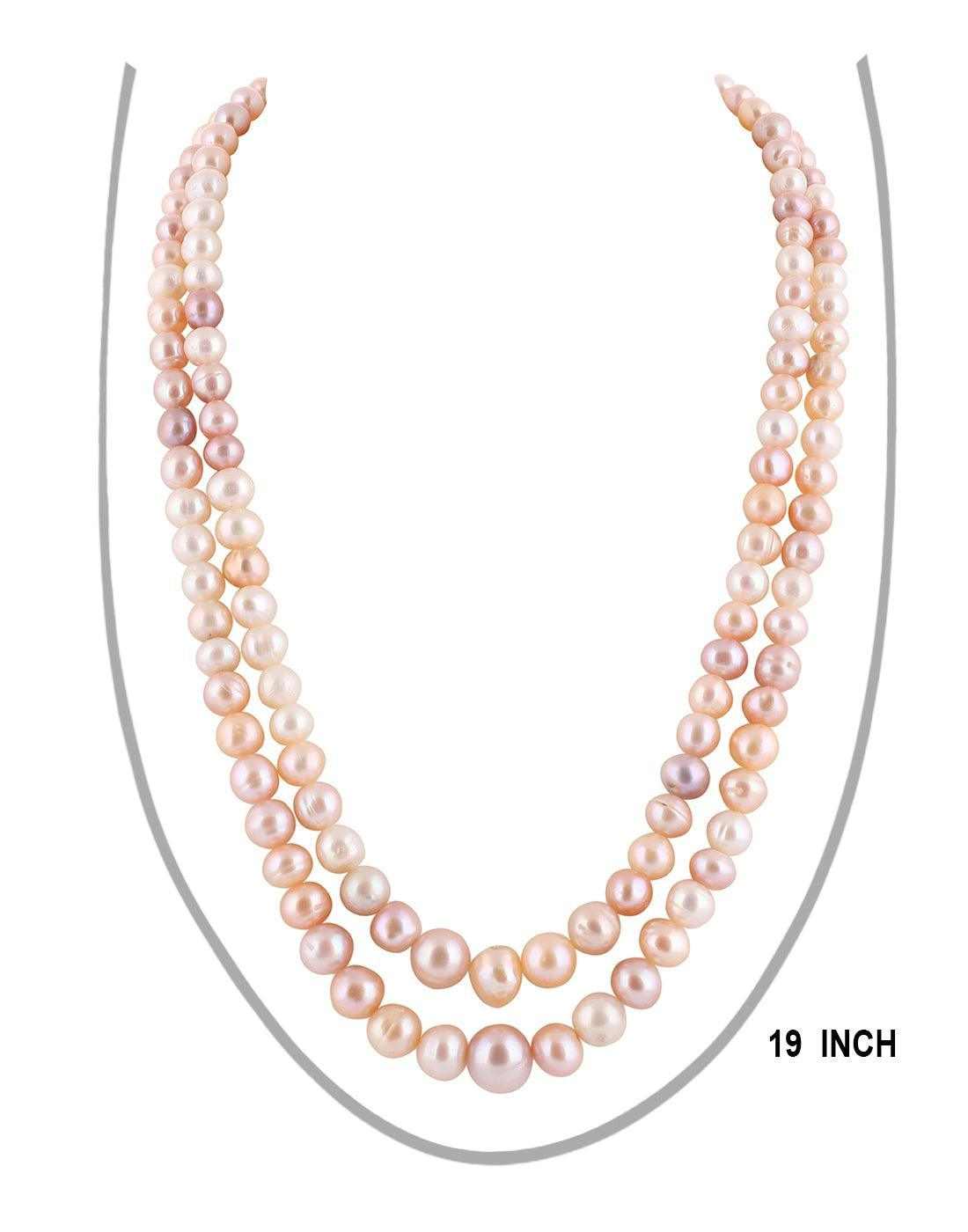 Double Layer Real Natural Fresh Water semi Round Shaped  Pearl  Set 