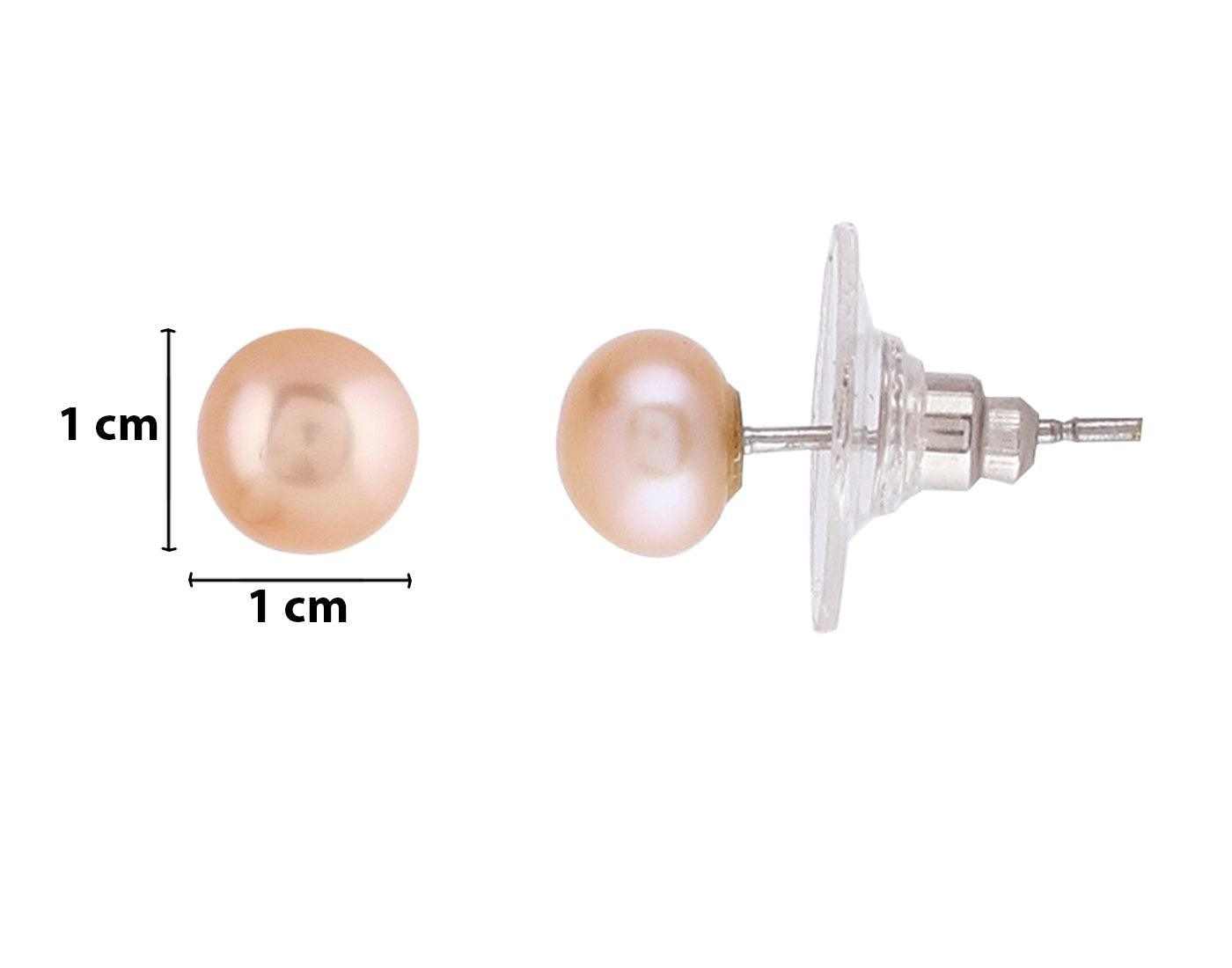 Double Layer Real Natural Fresh Water semi Round Shaped  Pearl  Set 