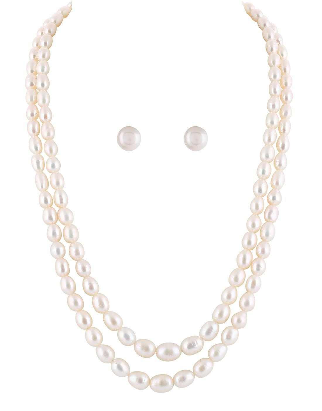 Double  Layer Real Natural Fresh Water Hyderabadi Oval Shaped  Pearl W