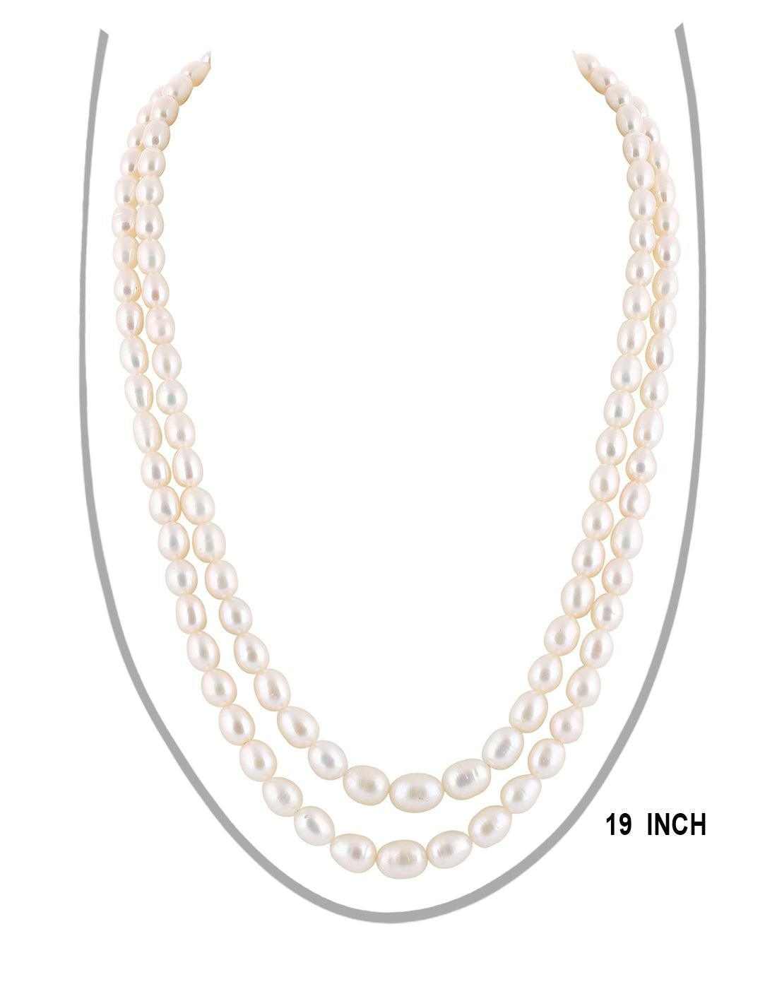 Double  Layer Real Natural Fresh Water Hyderabadi Oval Shaped  Pearl W