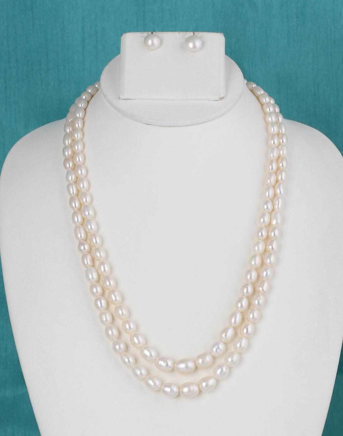 Double  Layer Real Natural Fresh Water Hyderabadi Oval Shaped  Pearl W