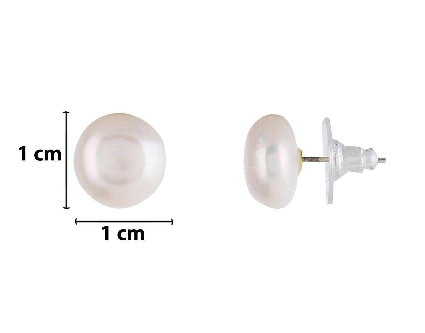 Single  Layer Real Natural Fresh Water Hyderabadi Button Shaped  Pearl