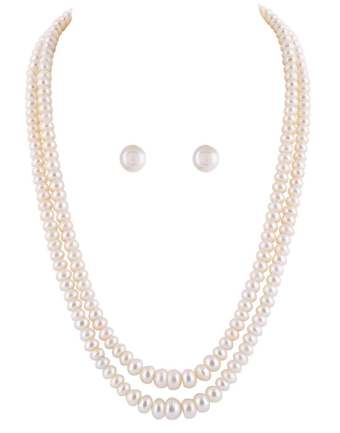 Double Layer Real Natural Fresh Water Hyderabadi Button Shaped  Pearl 