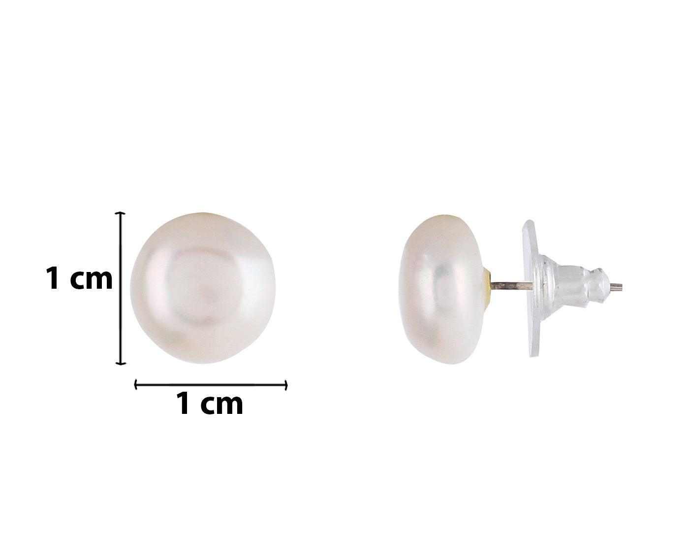 Double Layer Real Natural Fresh Water Hyderabadi Button Shaped  Pearl 