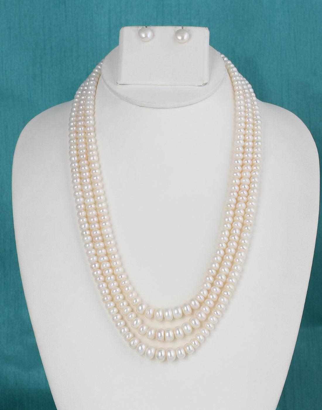 Triple  Layer Real Natural Fresh Water White Colour Graduation Set 