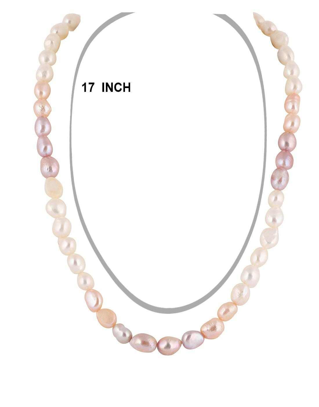 Single Layer Natural Fresh Water Multi Colour Barook Pearls Set With C