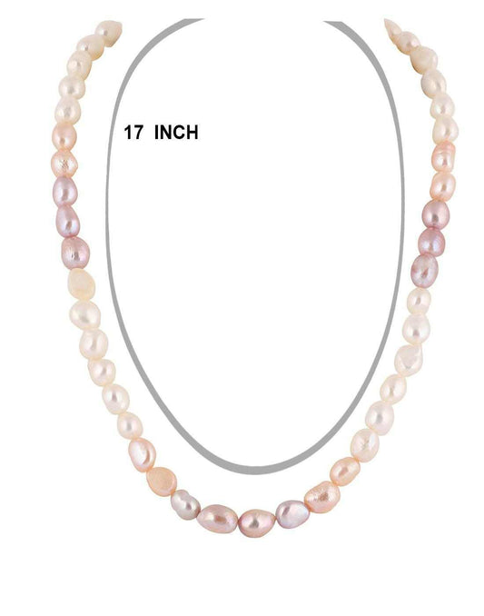 Single Layer Natural Fresh Water Multi Colour Barook Pearls Set With C