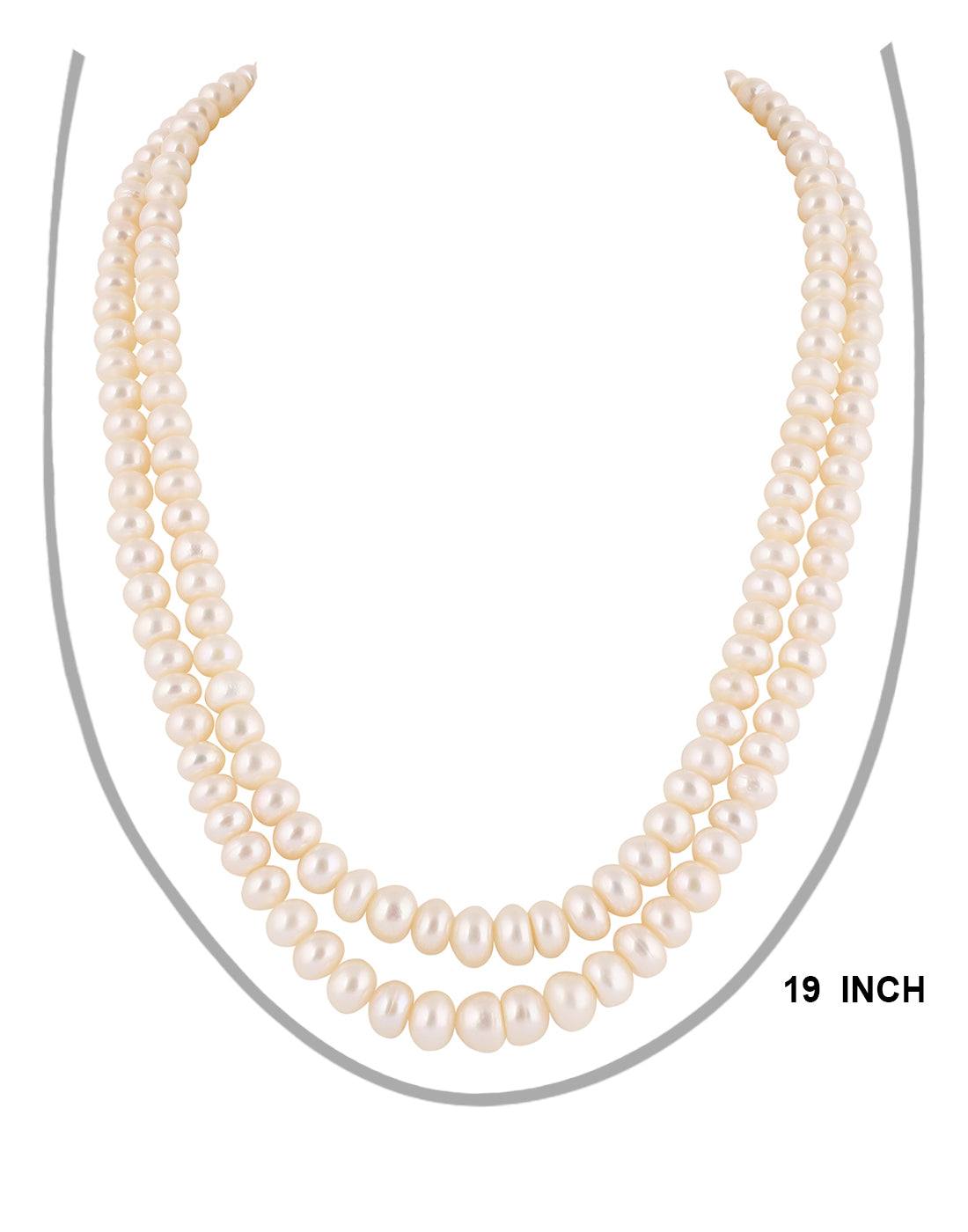 Double Line Fresh water Flat Shape Pearl Set