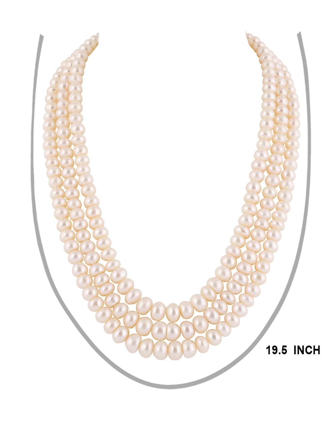 Fresh Water Flat Shape White Color Pearl Set
