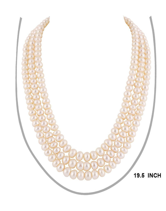 Fresh Water Flat Shape White Color Pearl Set