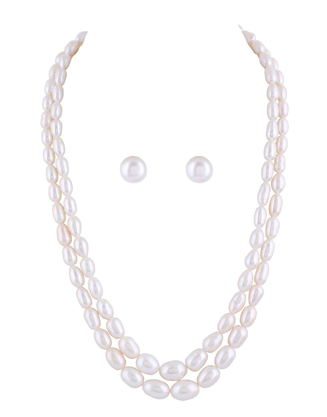 Real Natural Fresh Water Double Layer Pearl  Set