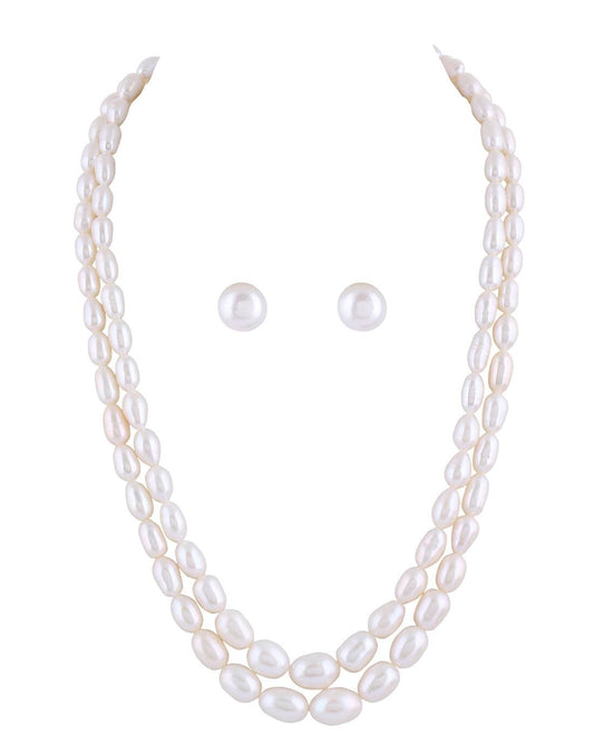 Real Natural Fresh Water Double Layer Pearl  Set