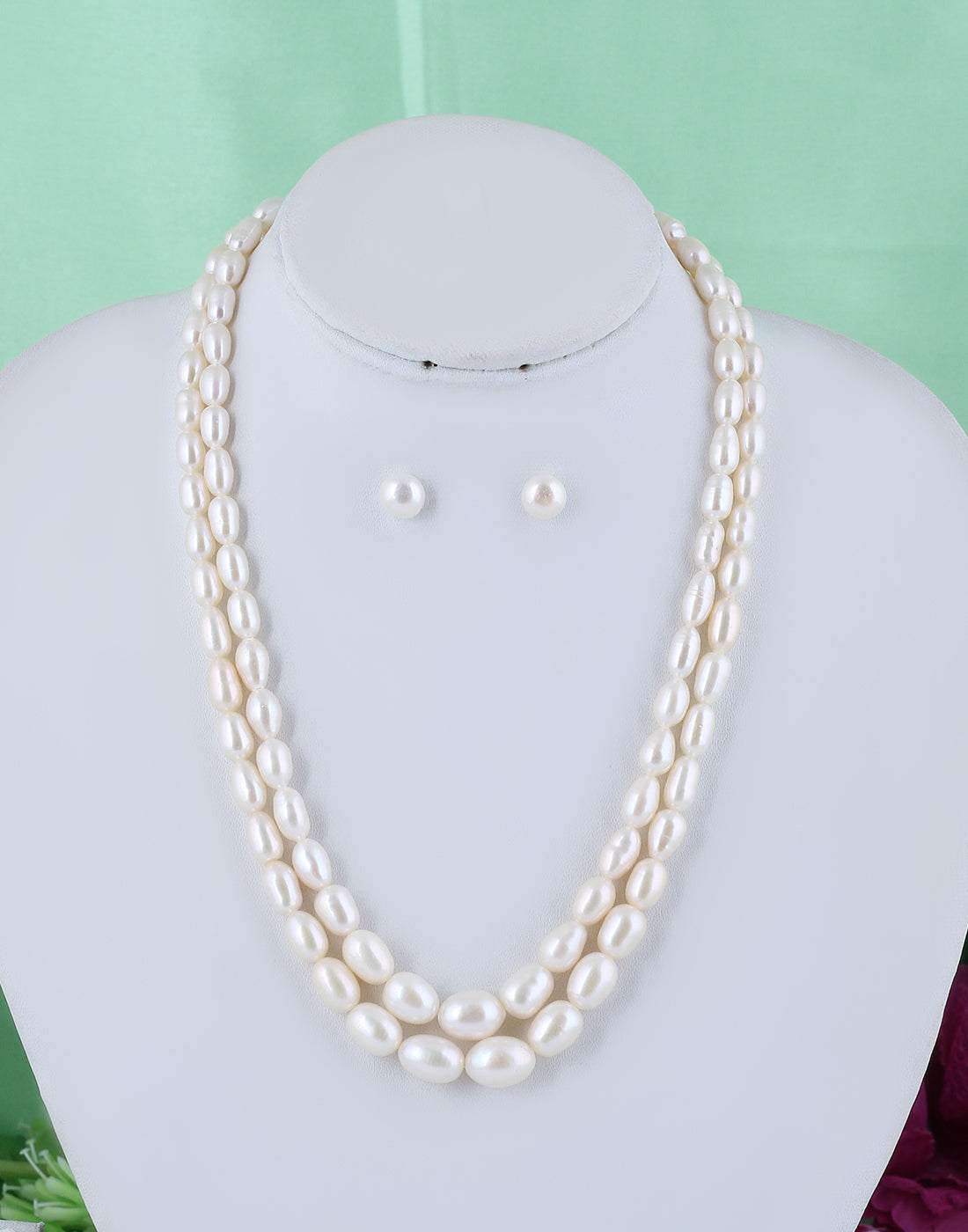 Real Natural Fresh Water Double Layer Pearl  Set