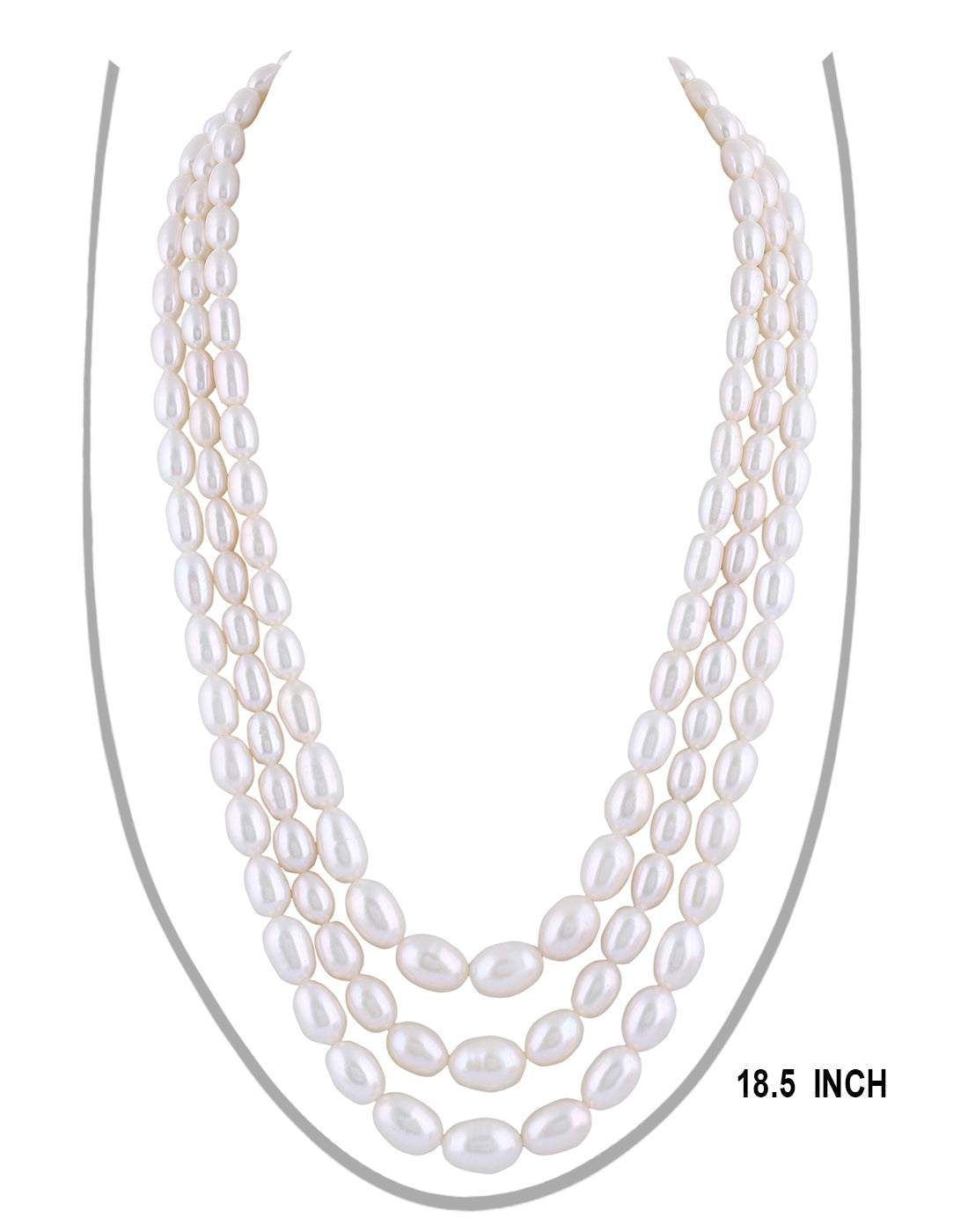 Real Natural Fresh water Triple Pearl Set