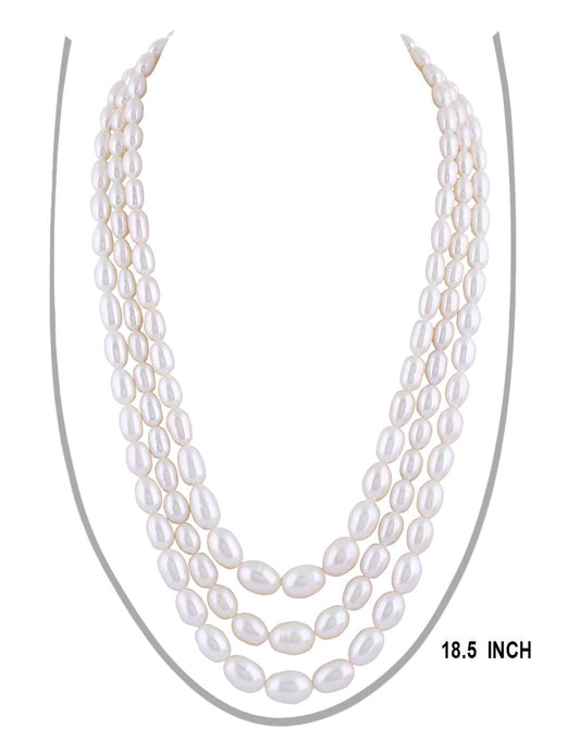 Real Natural Fresh water Triple Pearl Set