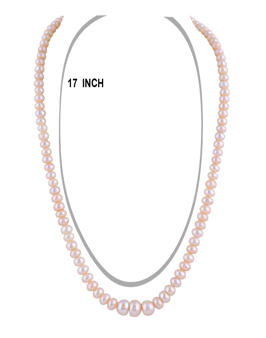 Single Layer Pink color Flat Pearl Set
