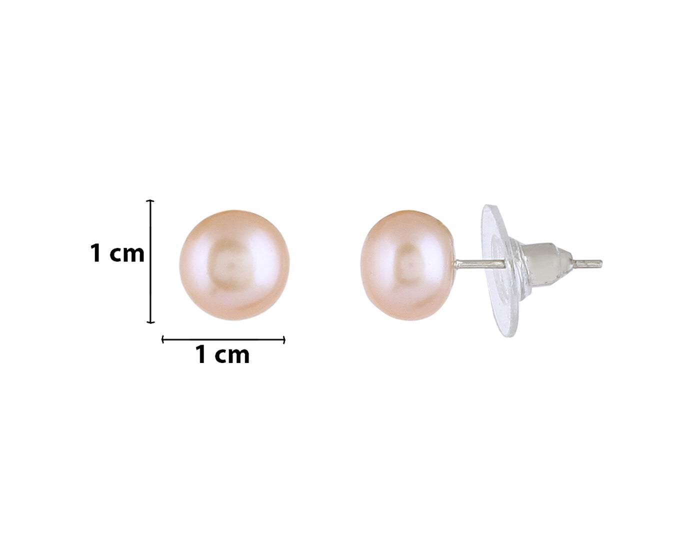 Single Layer Pink color Flat Pearl Set