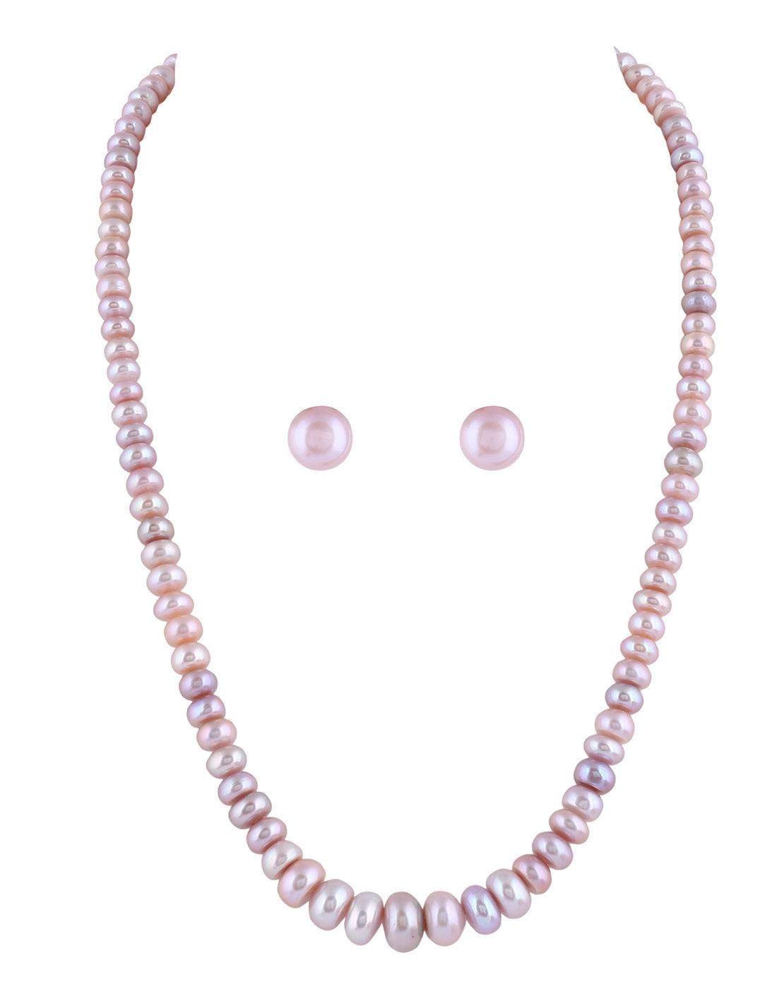 Single Layer Real Natural Flat Shape Pearl Set