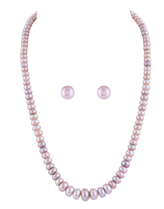 Single Layer Real Natural Flat Shape Pearl Set