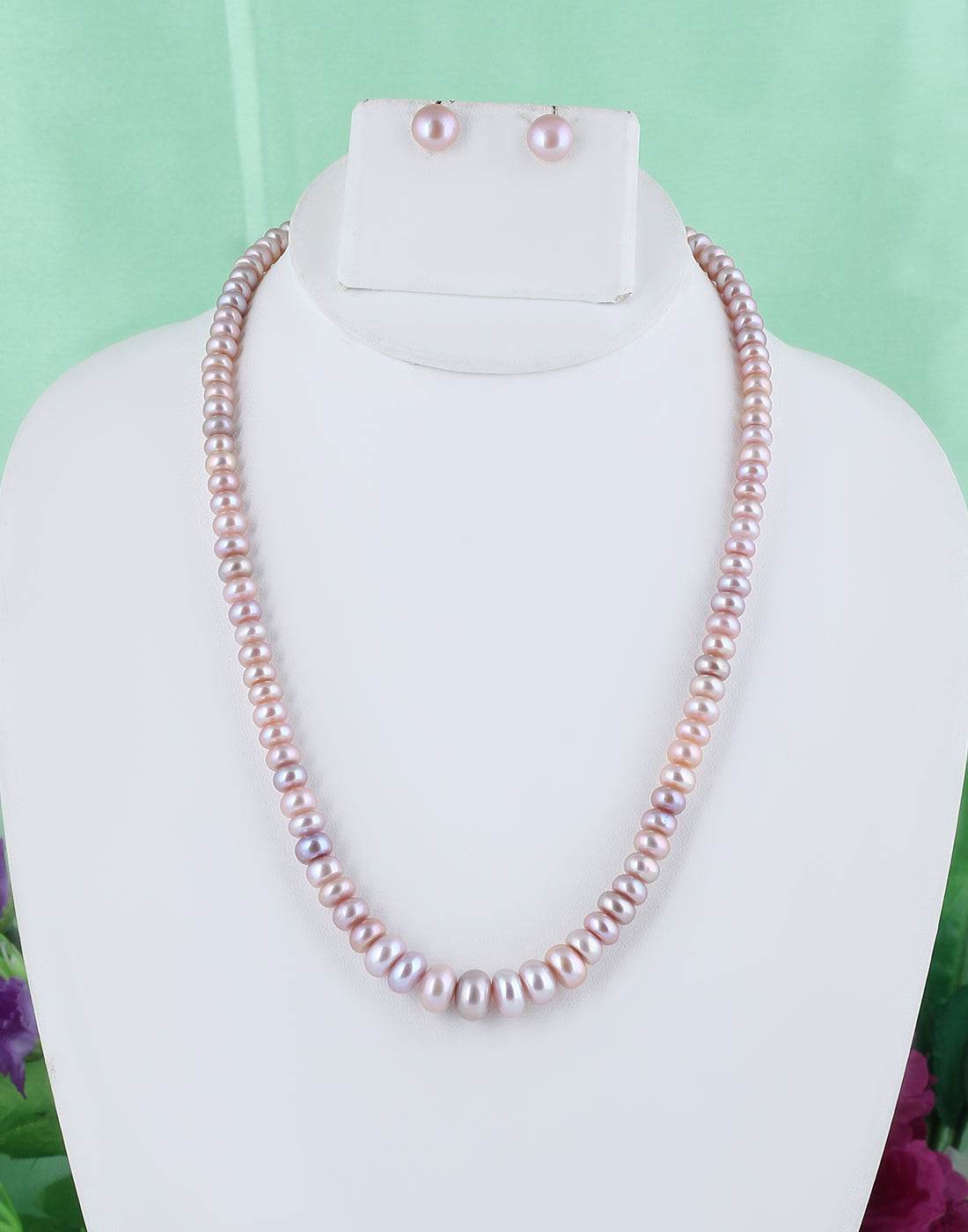Single Layer Real Natural Flat Shape Pearl Set