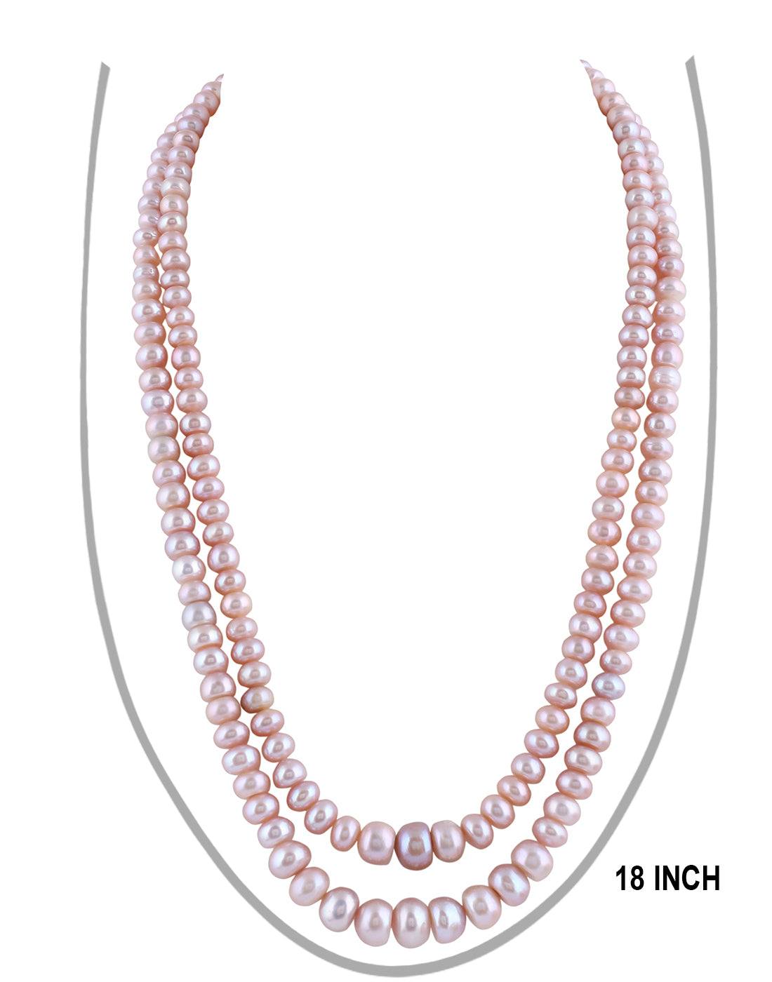 Double Layer Flat Shape Fresh water Pearl Set for Girls