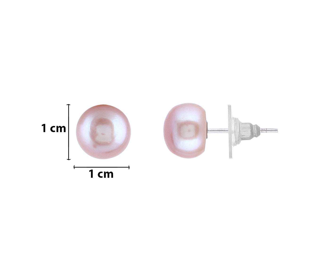 White & Peach Color Oval Shape Pearl Set