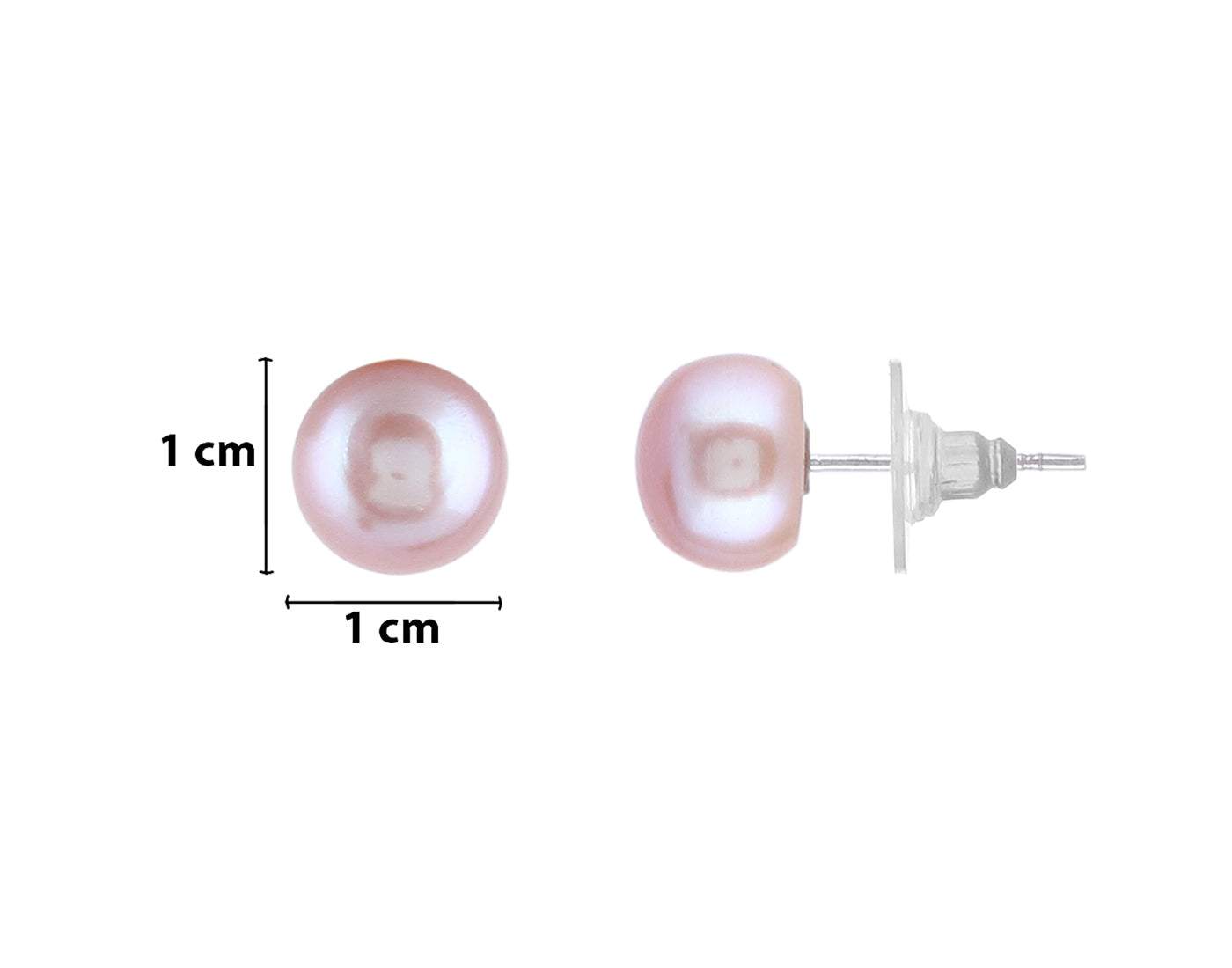 White & Peach Color Simple fresh water Pearl Set