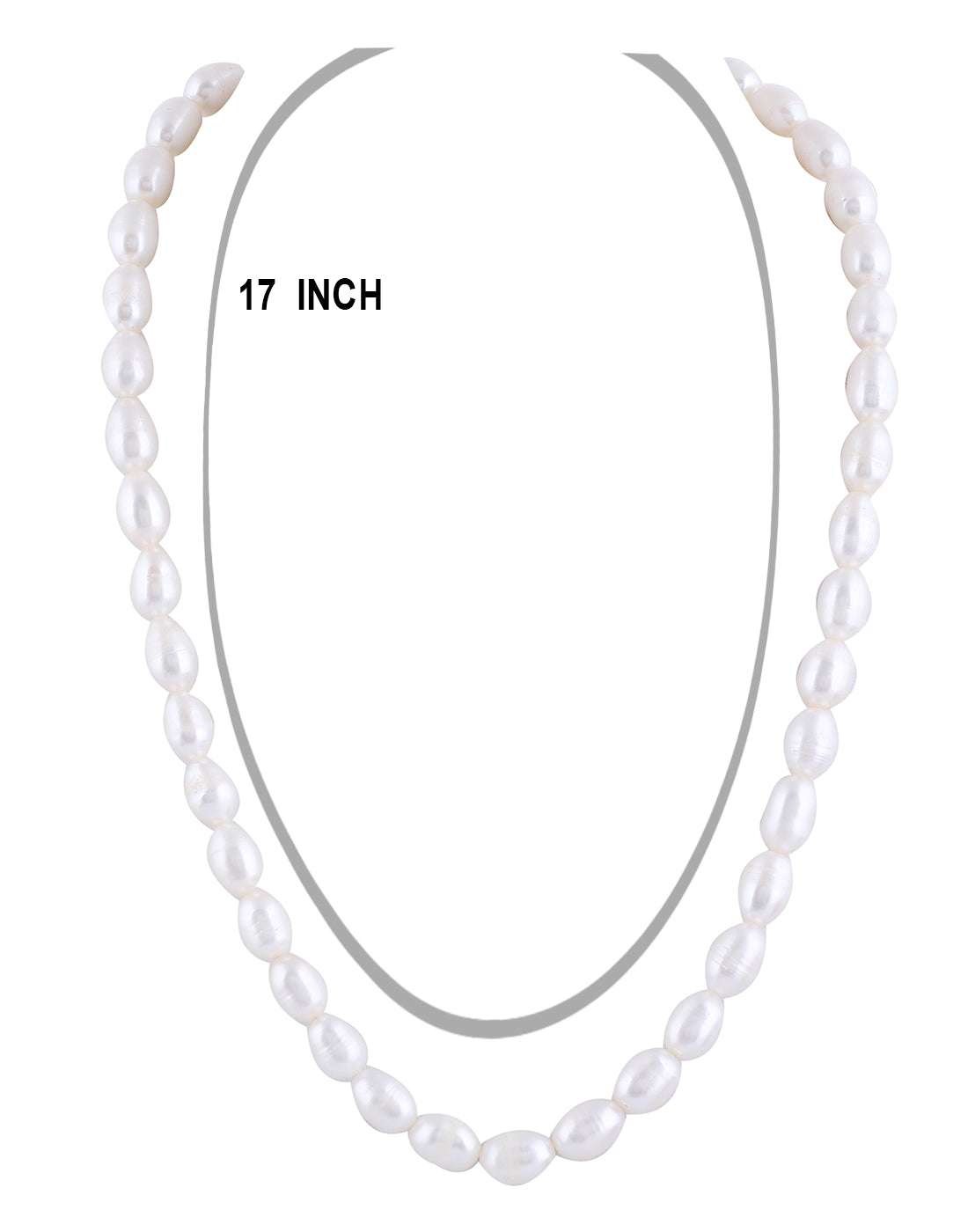 Single Line Fresh water Hyderabadi Oval Shape Pearl Set