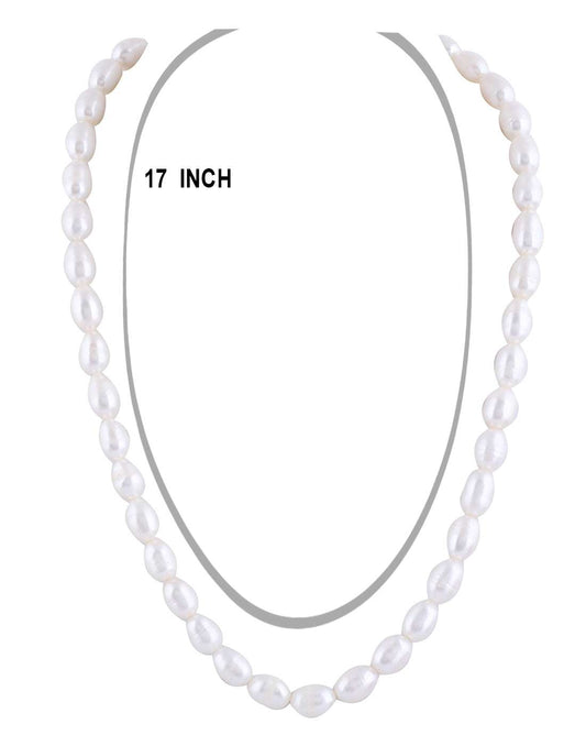 Single Line Fresh water Hyderabadi Oval Shape Pearl Set