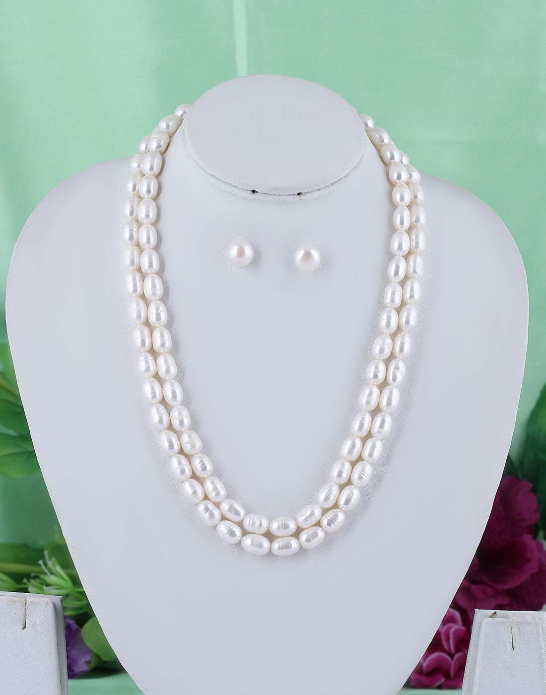 Double Layer Oval Shape Pearl Set