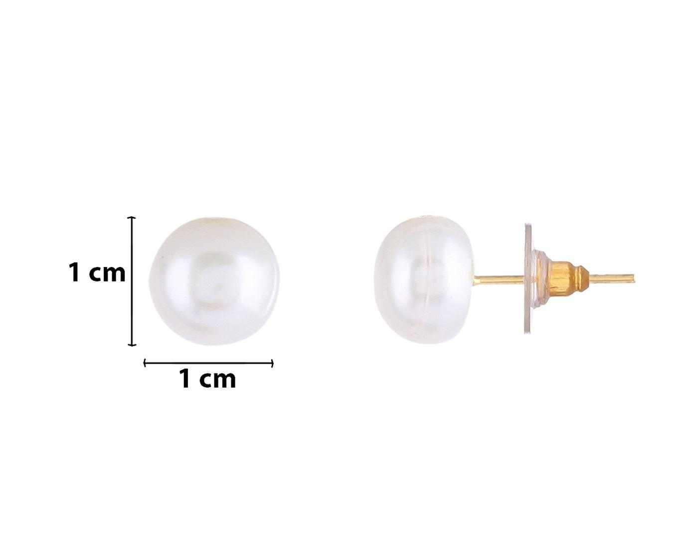 Single line Real Natural Fresh Water Hyderabadi Round Pearl Set  With 