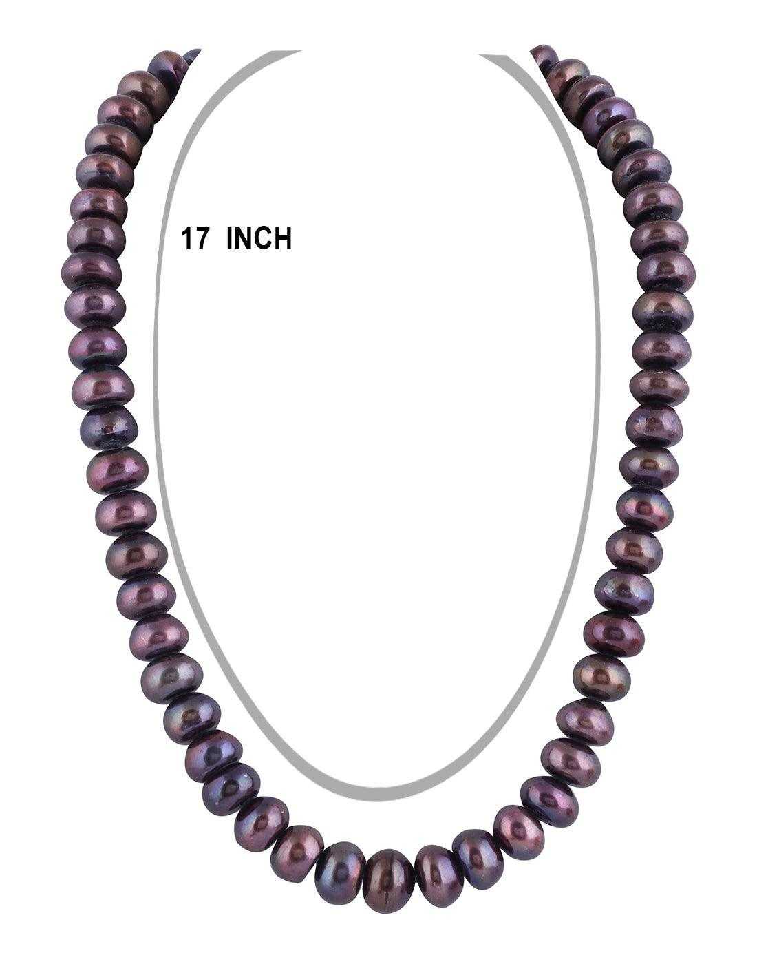 Single Layerl Real Fresh Water Hyderabadi Button Shaped Pearl Set