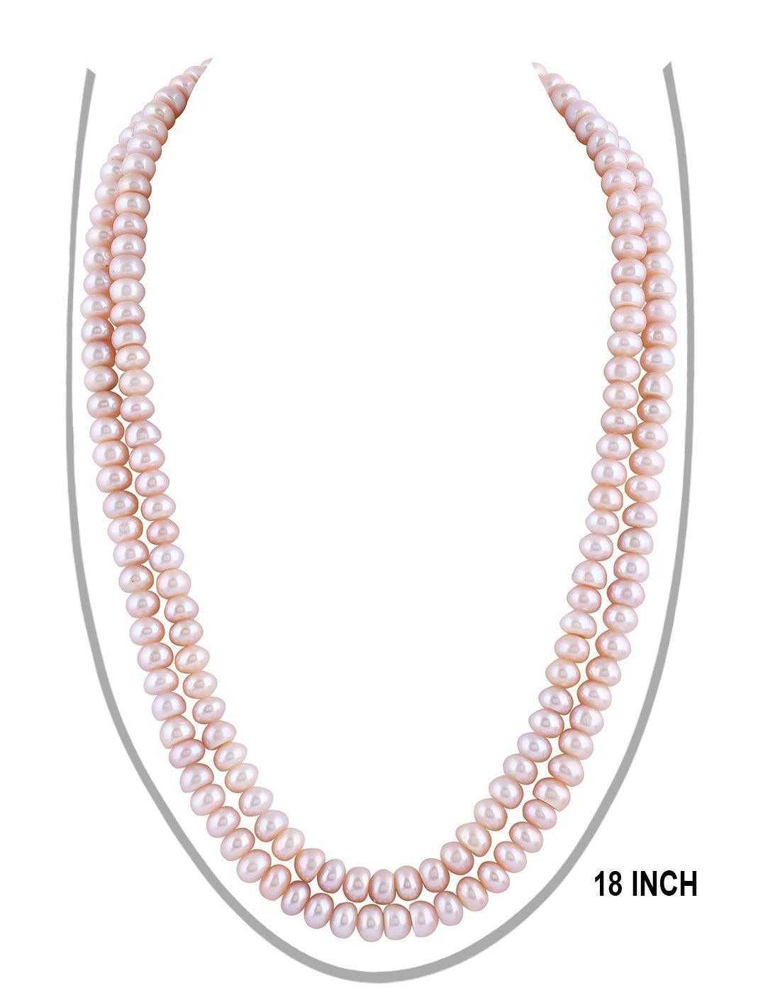 Double Layer Fresh water Pearl Set of Button Shaped Set