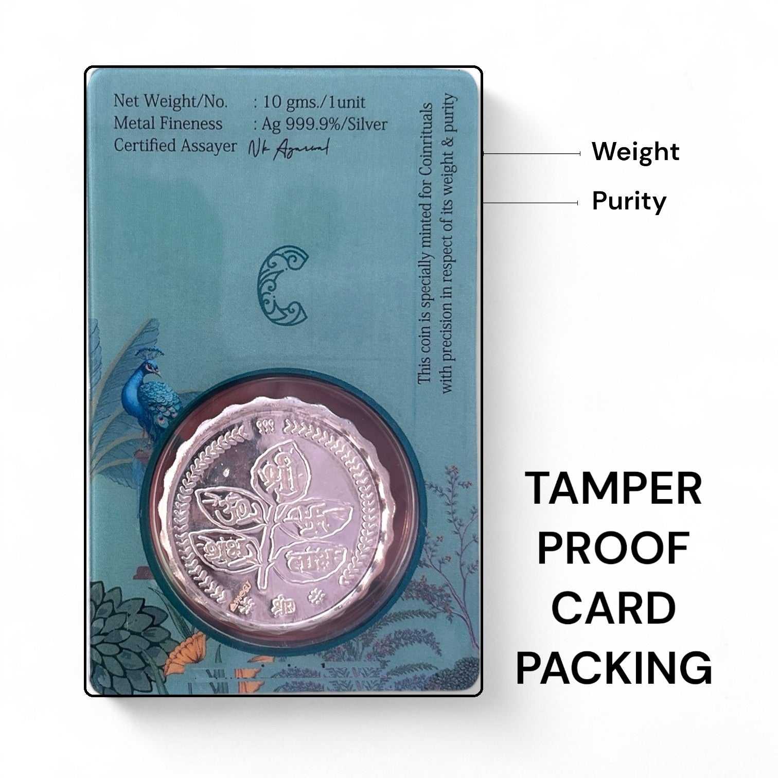 God Panchamukhi Hanuman 3D Silver Coin 24KT Purity 999 Round 