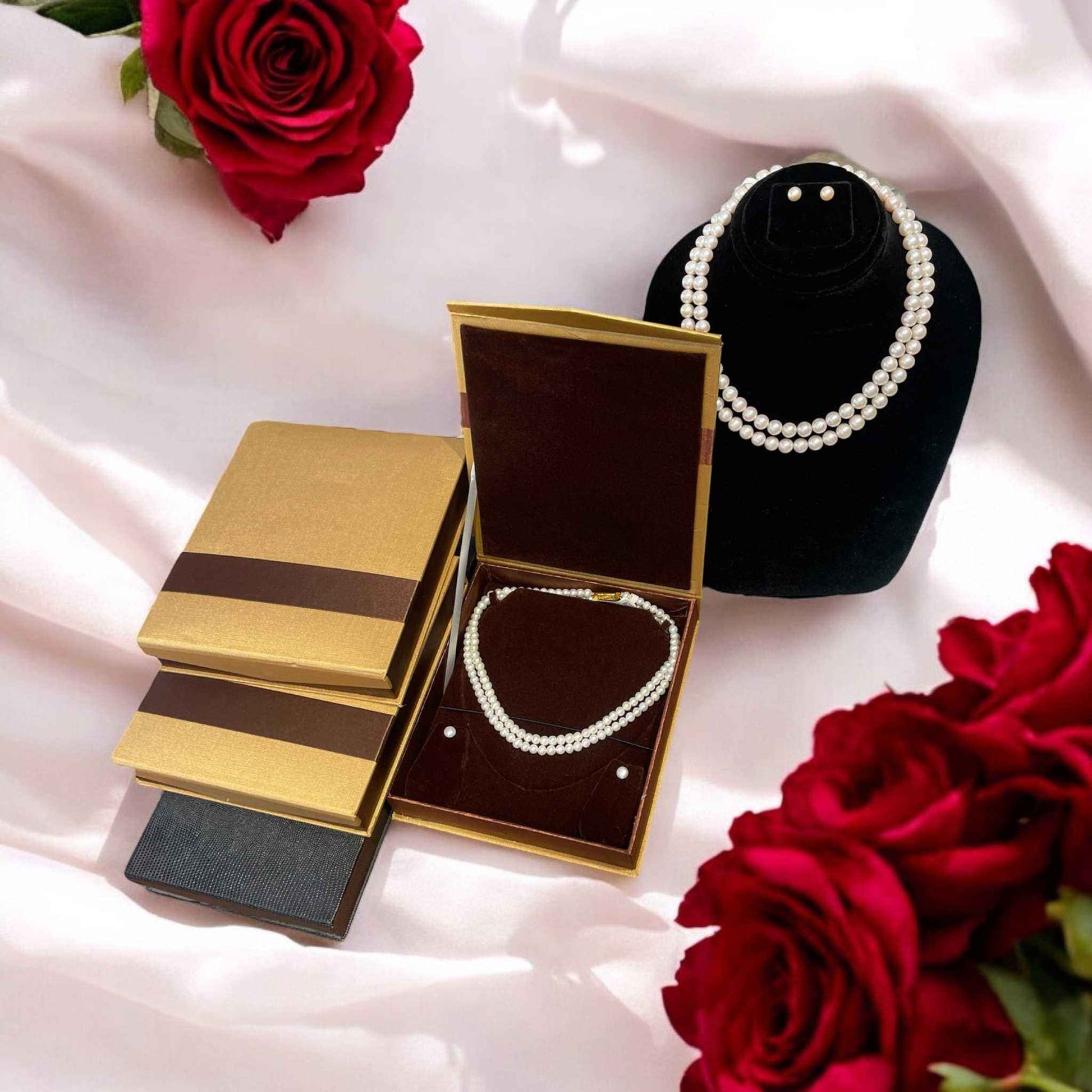 Double Line Art of Designing Multicolor Pearl Necklaces