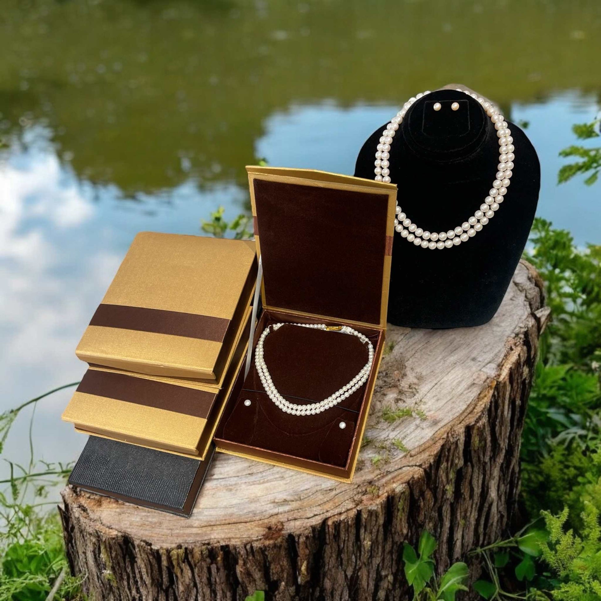 Allure of Twisted 3-Layer Pearl Round Necklaces