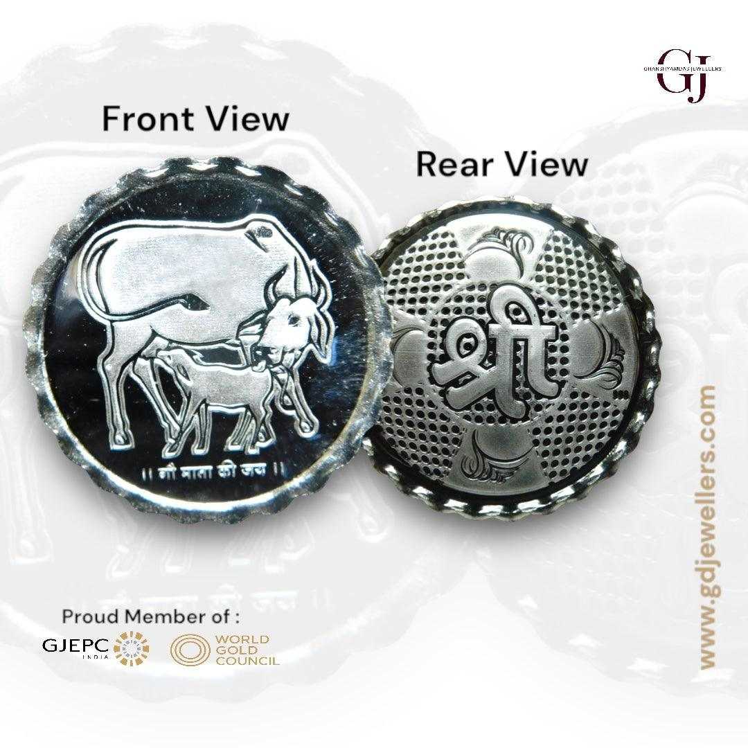 Cow And Calf - 3D Silver Coin 24KT Purity 999 Round Shape - Backside S