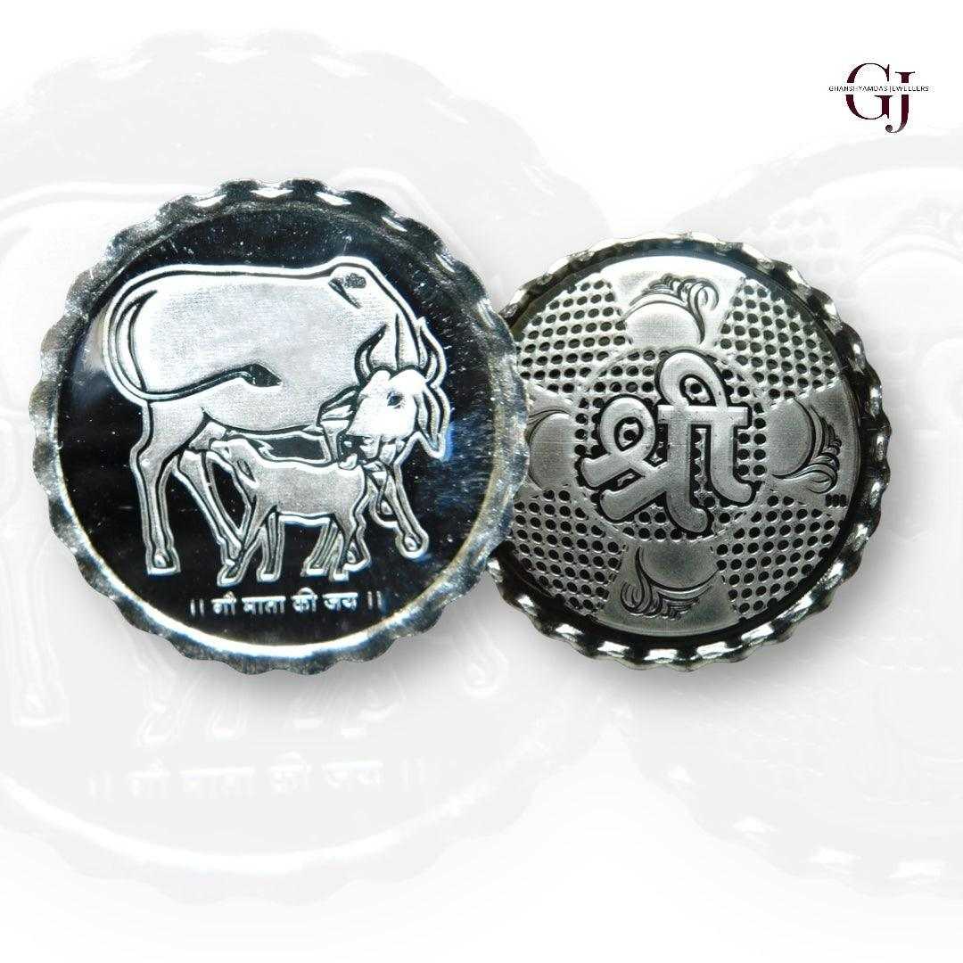 Cow And Calf - 3D Silver Coin 24KT Purity 999 Round Shape - Backside S