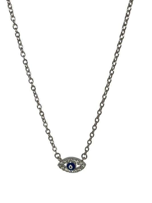 925 silver necklace with small evil eye shape