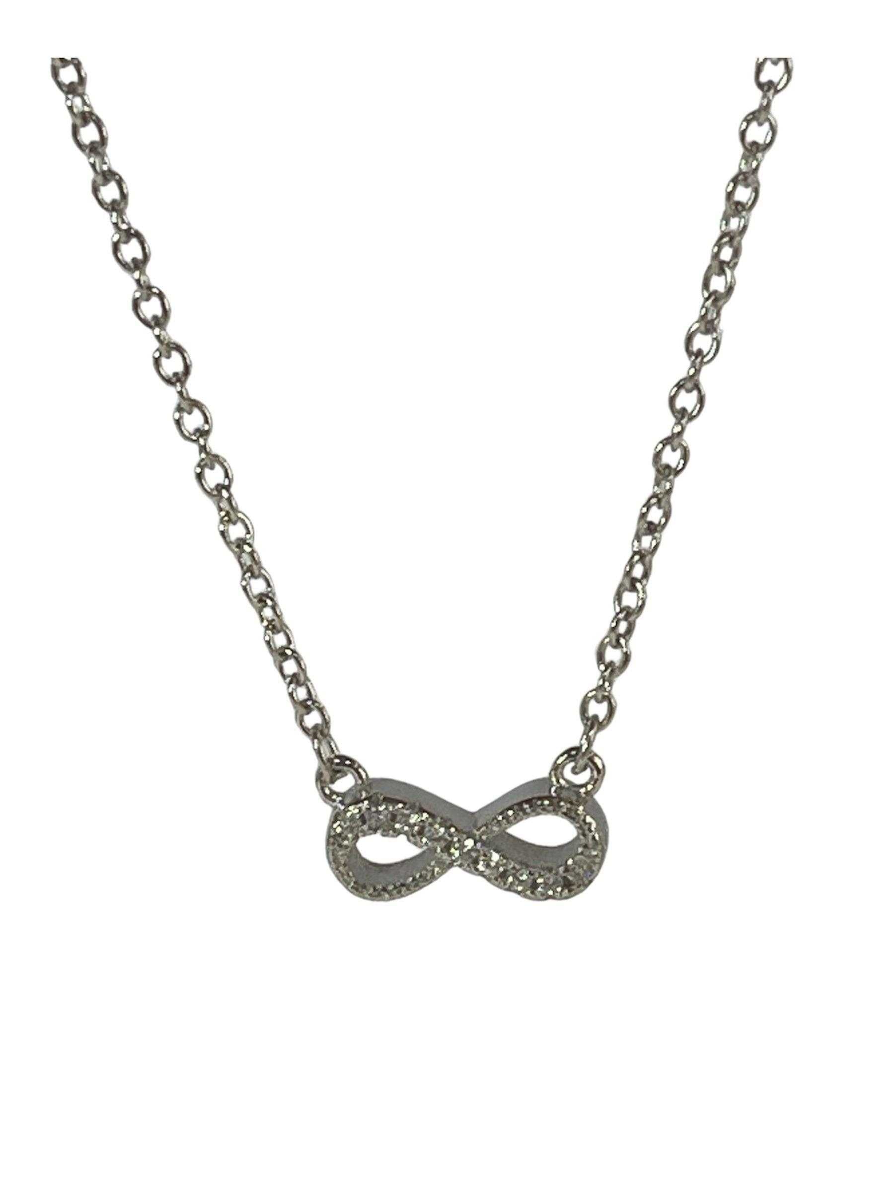Infinity shape 925 silver necklace