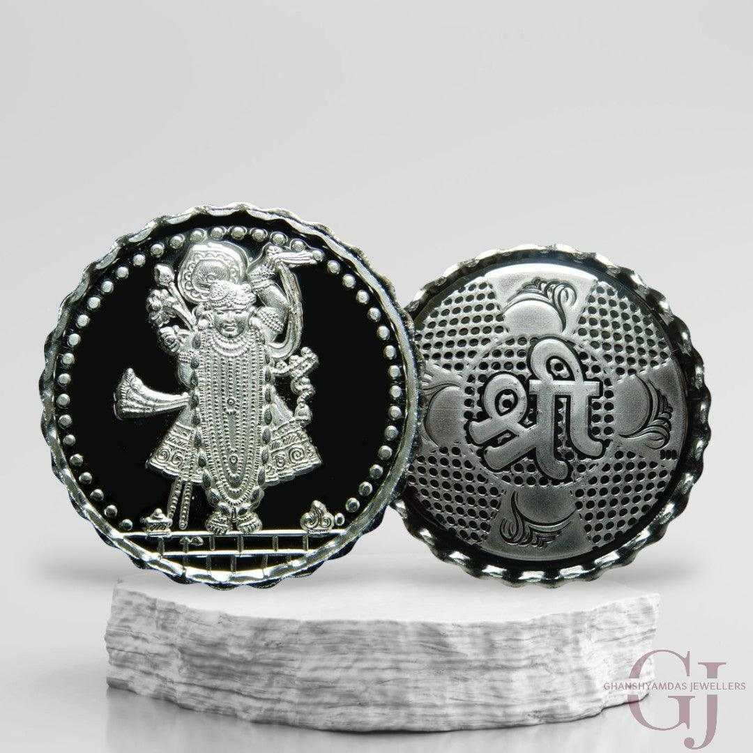 God Srinath - 3D Silver Coin 24KT Purity 999 Round Shape 
