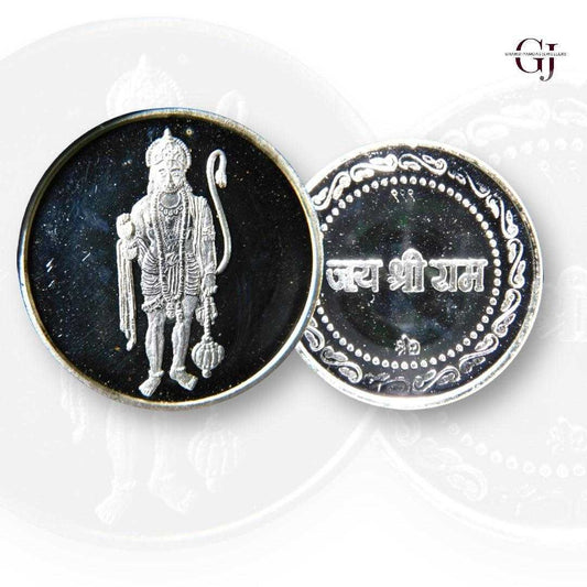 God Hanuman / Anjayenulu swamy - 3D Silver Coin 24KT Purity 999 Round 
