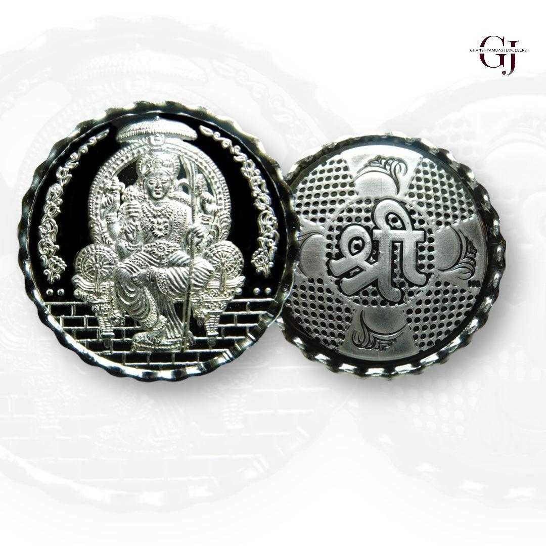 Goddess Maa Lalitha - 3D Silver Coin 24KT Purity 999 Round Shape - Bac