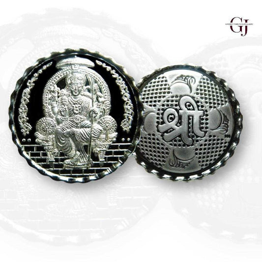 Goddess Maa Lalitha - 3D Silver Coin 24KT Purity 999 Round Shape - Bac